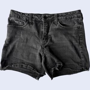 Seven7 Womens Size 10 Denim Shorts Charcoal Mineral Washed Cut Off